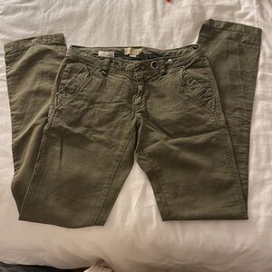 Diesel Olive Green Straight Leg Low Rise Chino Pants
